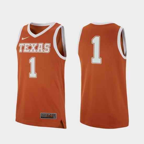 Men Texas Longhorns Texas Orange Replica College Basketball Jersey 0A